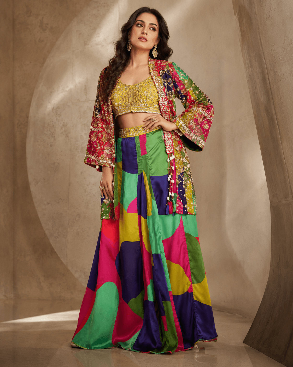 Rizabella Noor Luxe Co-Ord WITH Jacket Set Green