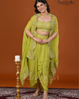 3 PCS bust, drappe skirt with heavy dupatta