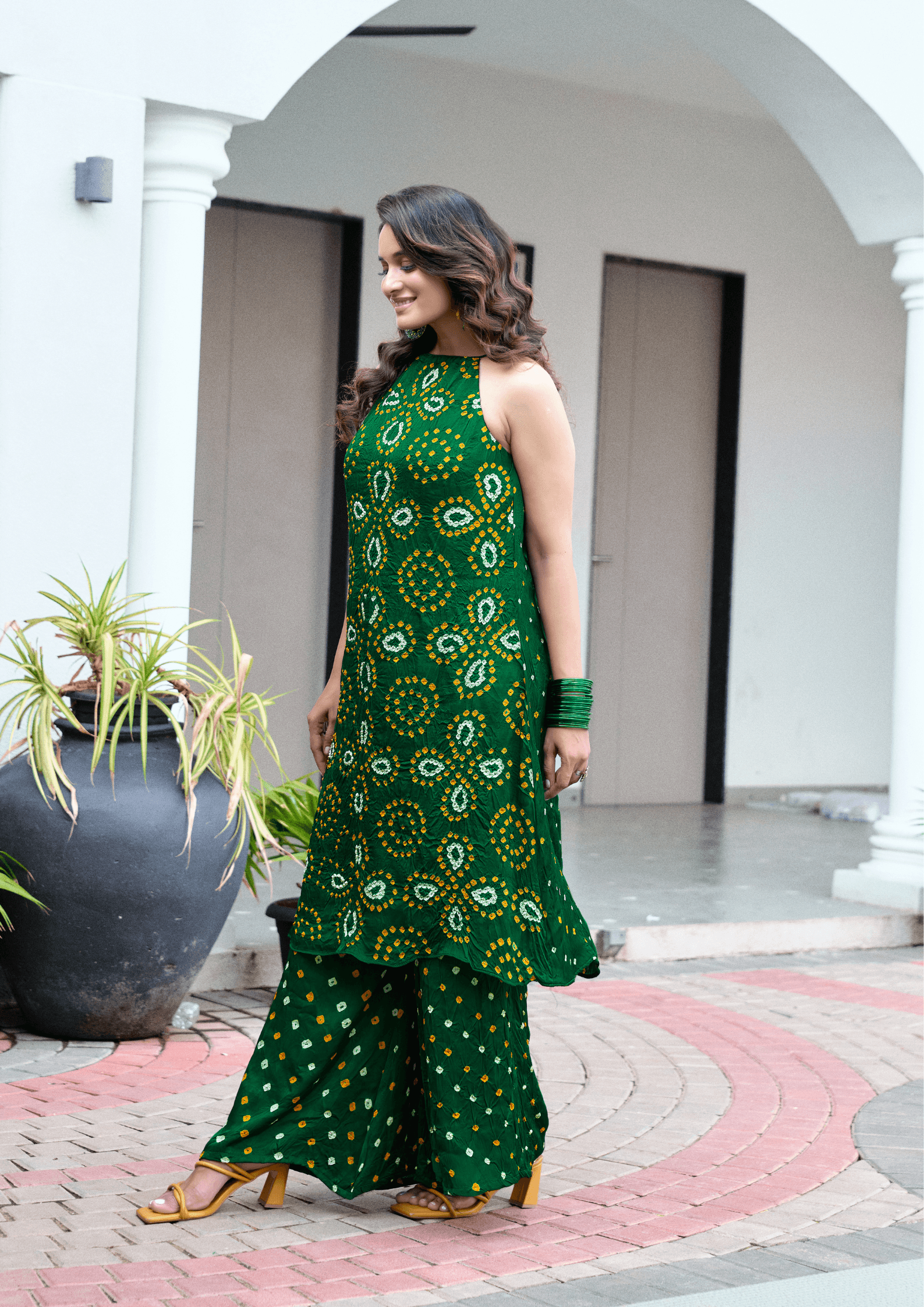Bandhej Kurta Set