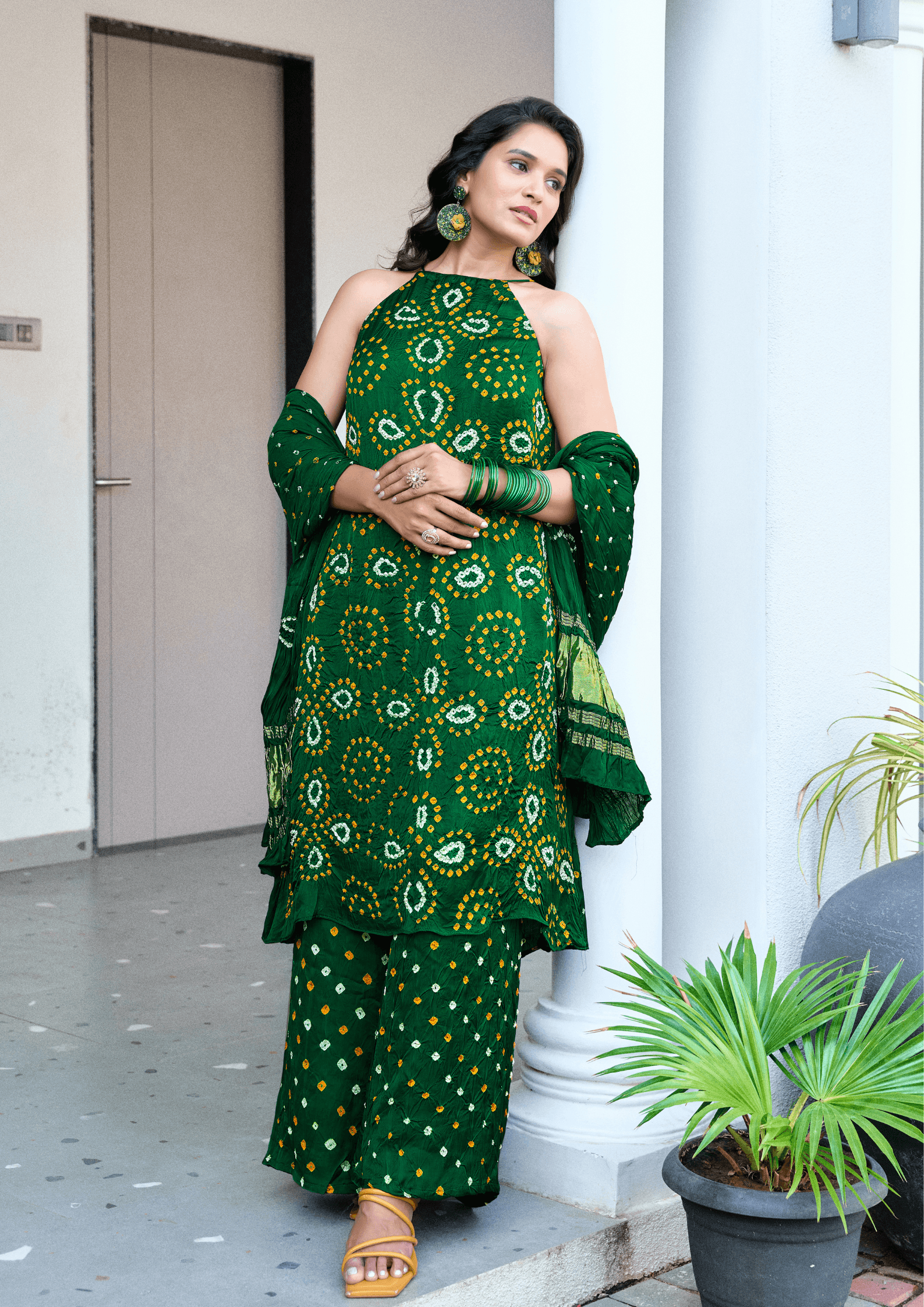 Bandhej Kurta Set