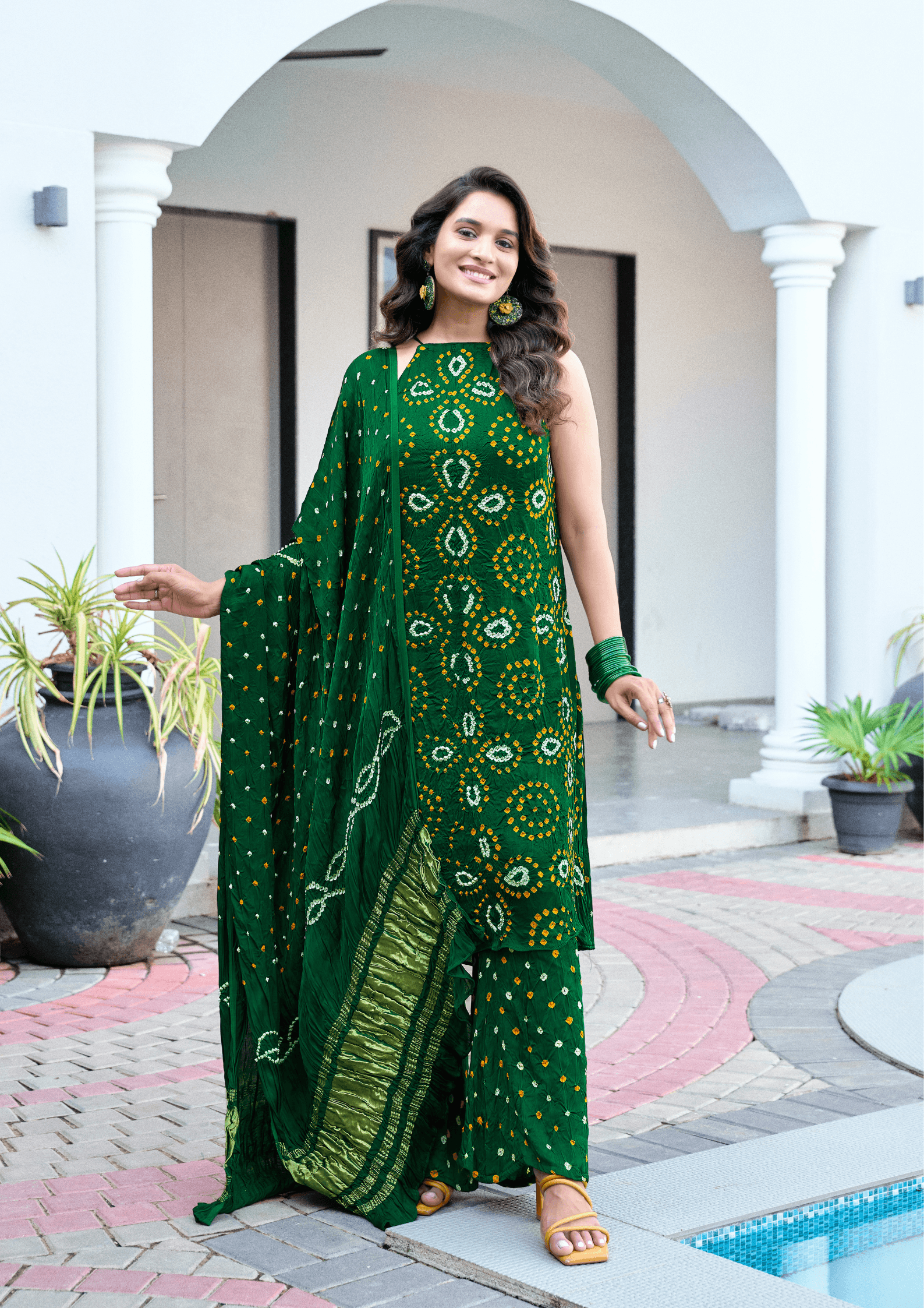 Bandhej Kurta Set