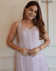 Mirror Embellished Sharara Set - Lavender