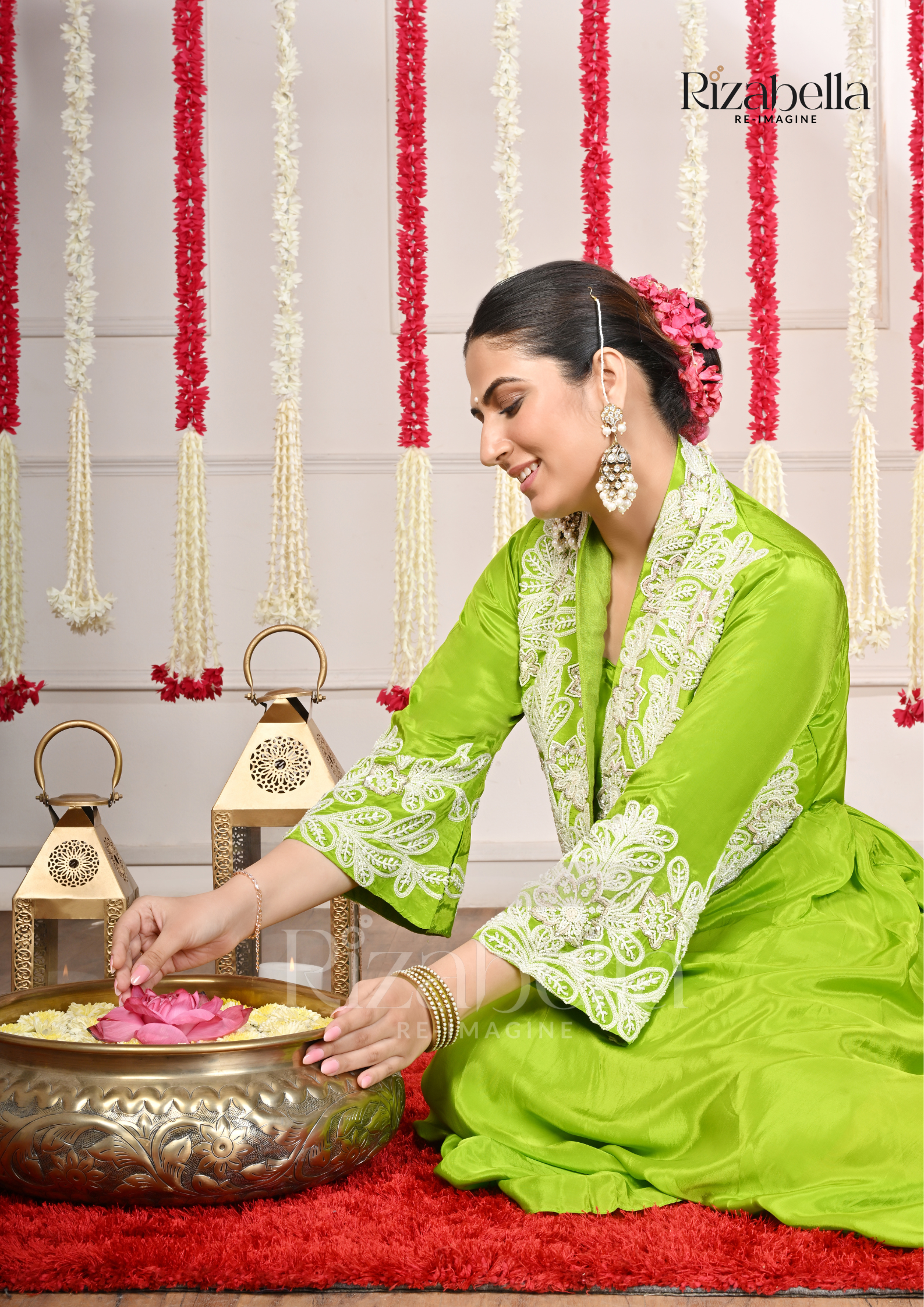 3 PCS jacket set with white Moti Handwork