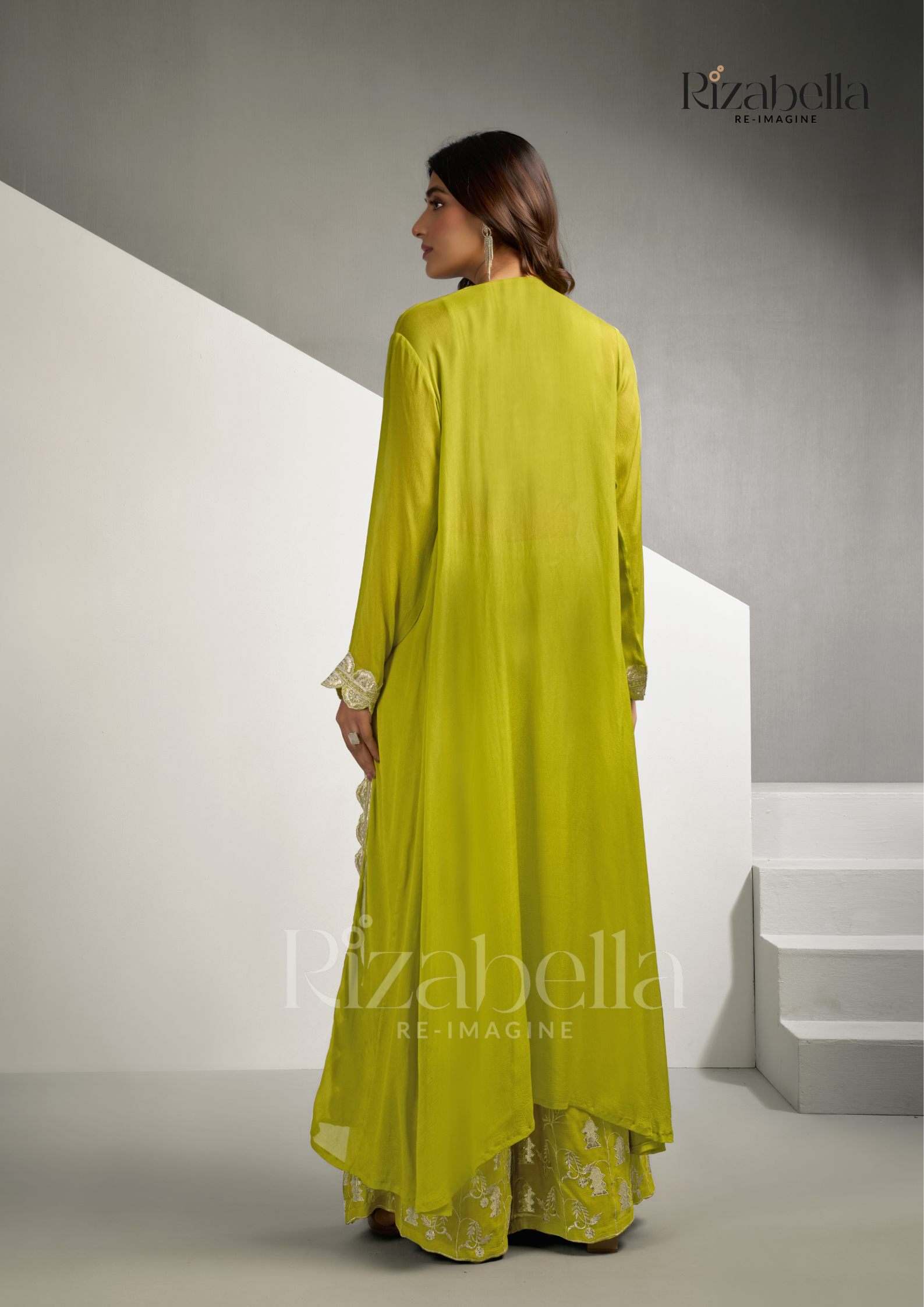 Signature Embroidered blouse &amp; jacket set