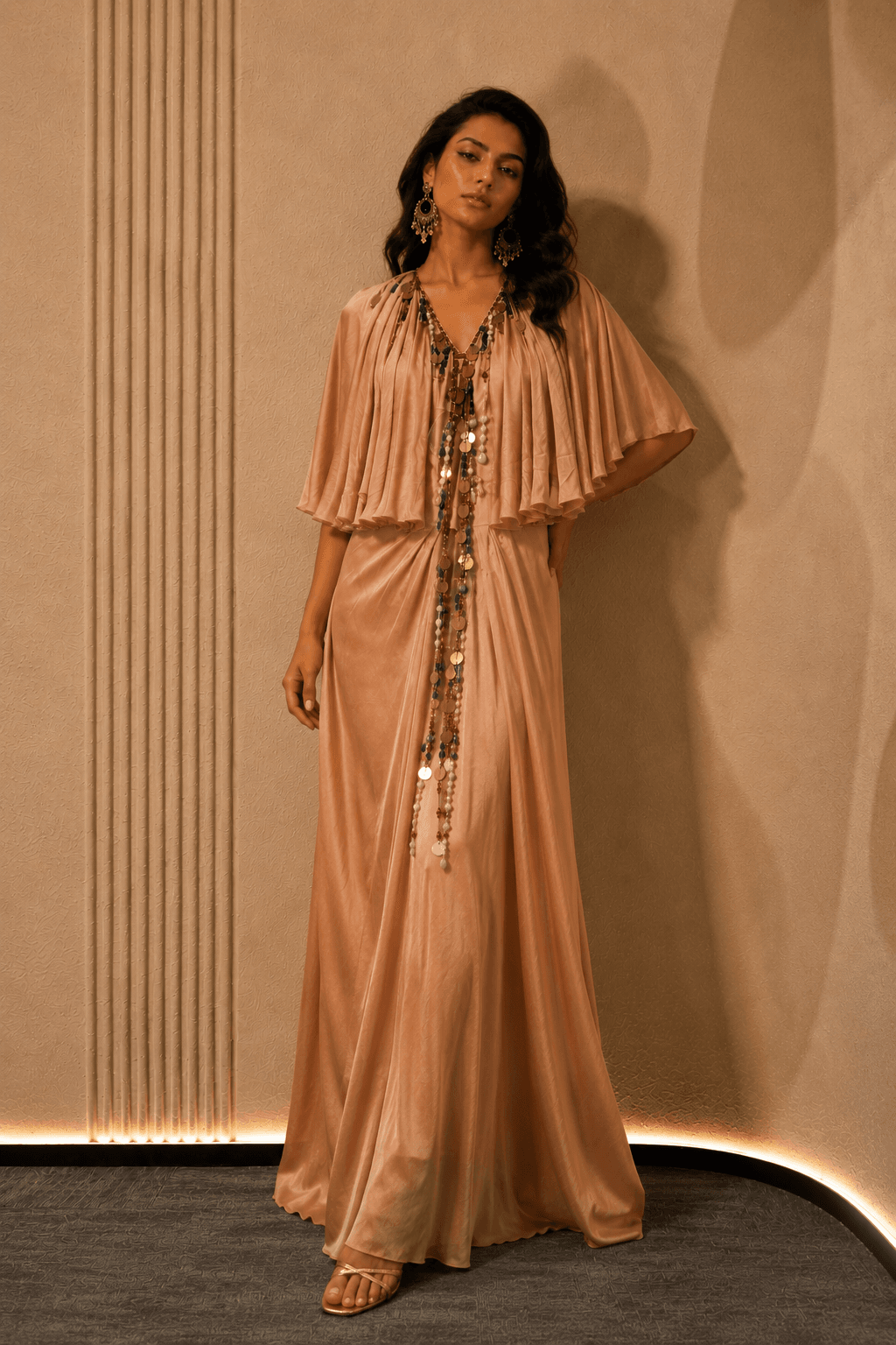 Nomad Luxe Cape Gown Brown