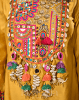 Rangreza Mustard Heavy Embroidered Kurta with Straight Pant