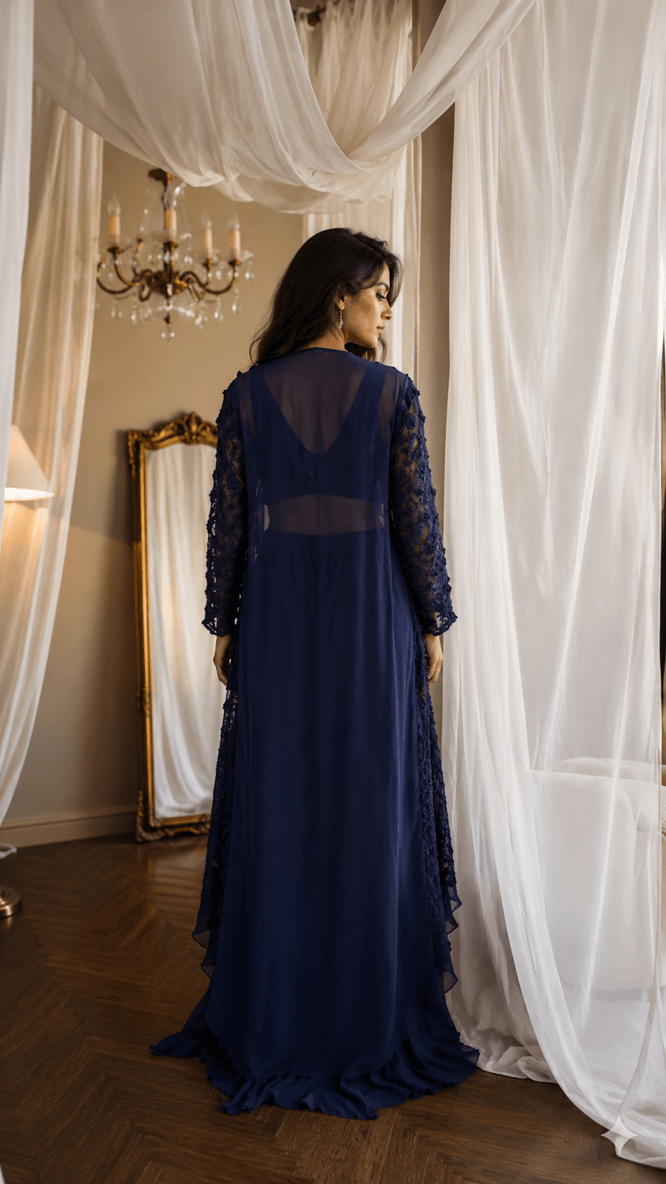 Blue flower Embroidered Lehenga Set