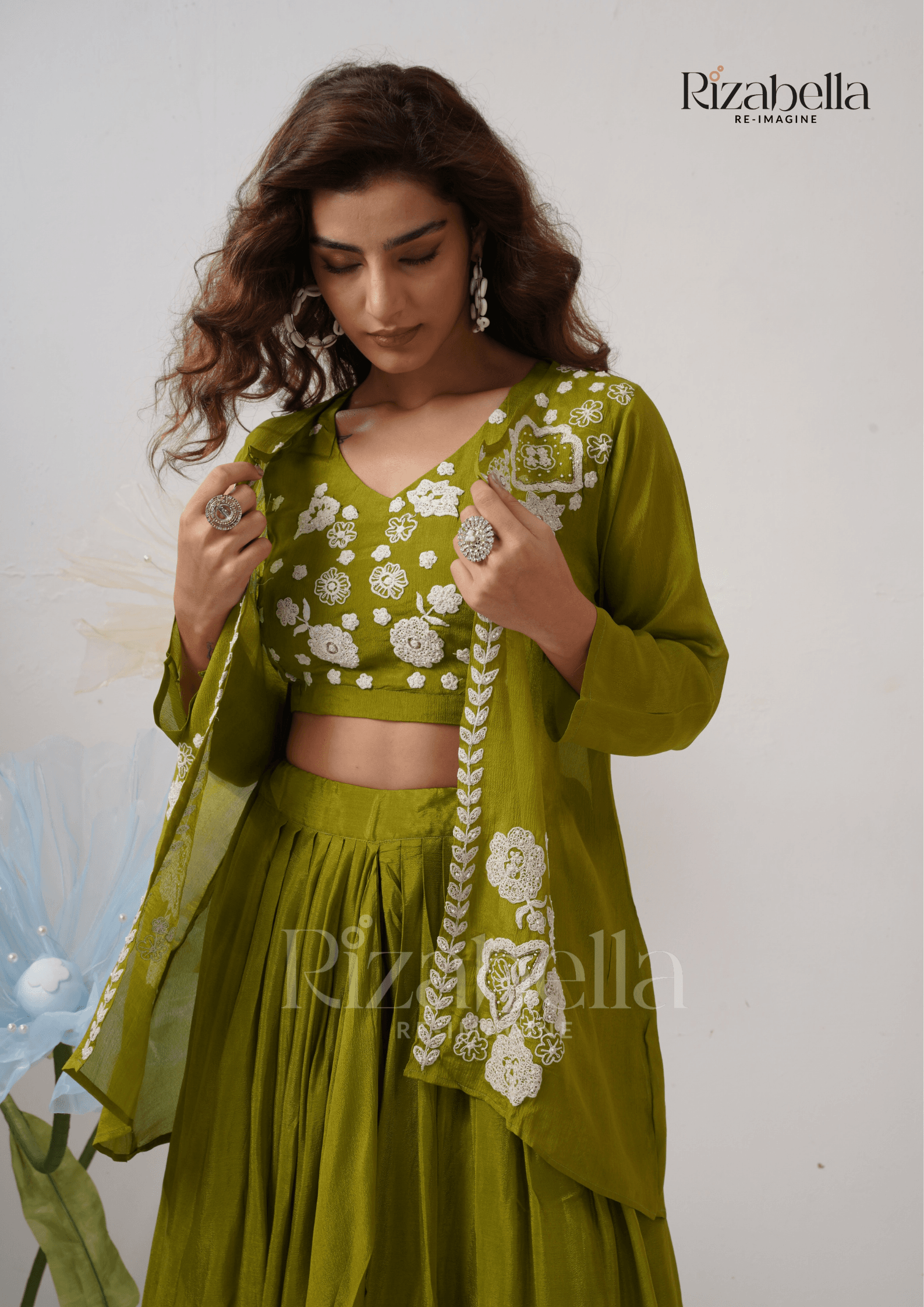 Threaded Florals Flow with 3 pc set