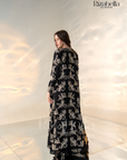Noir Monarch Embroidered Cape Set