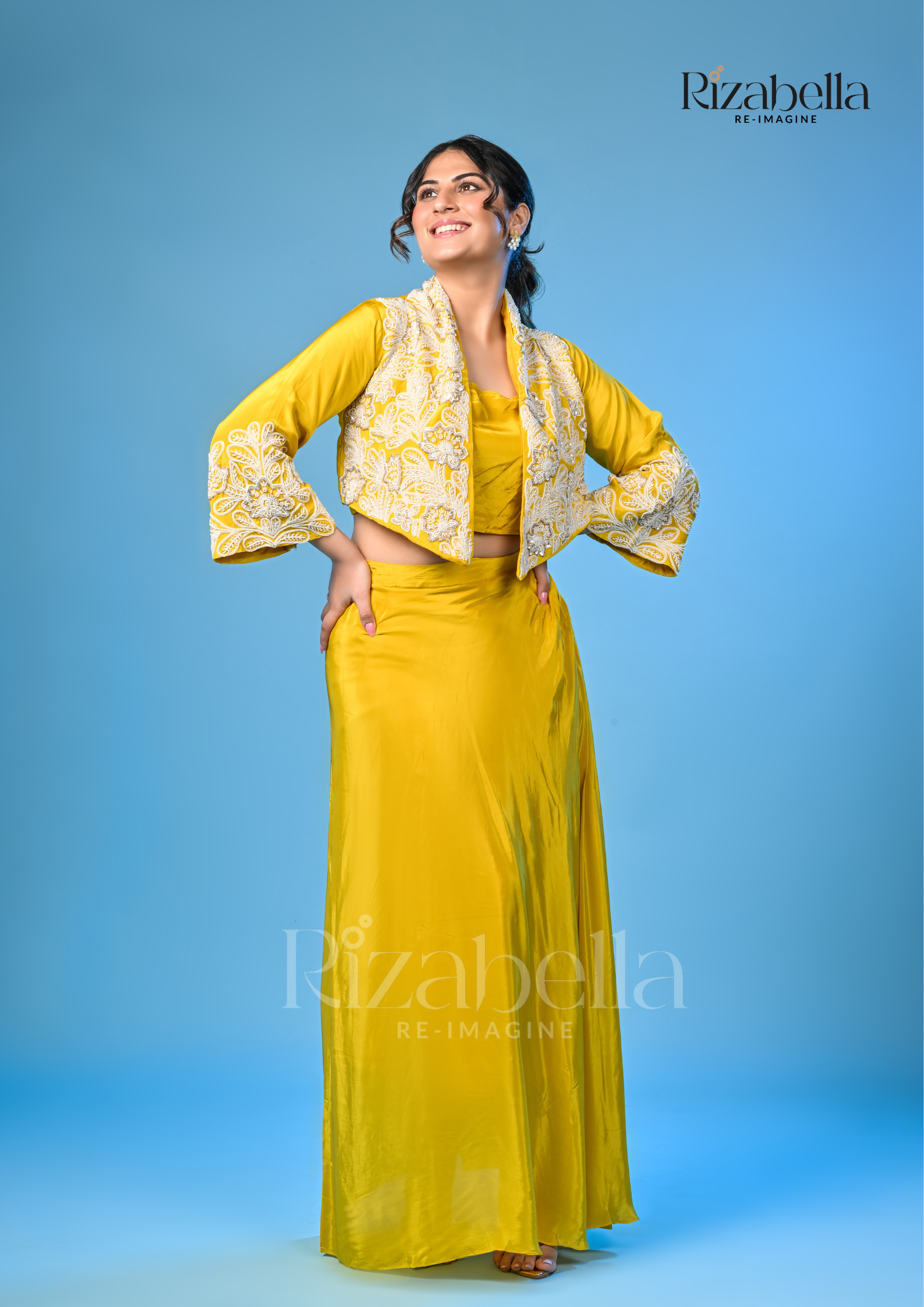 3 PCS jacket set with white Moti Handwork