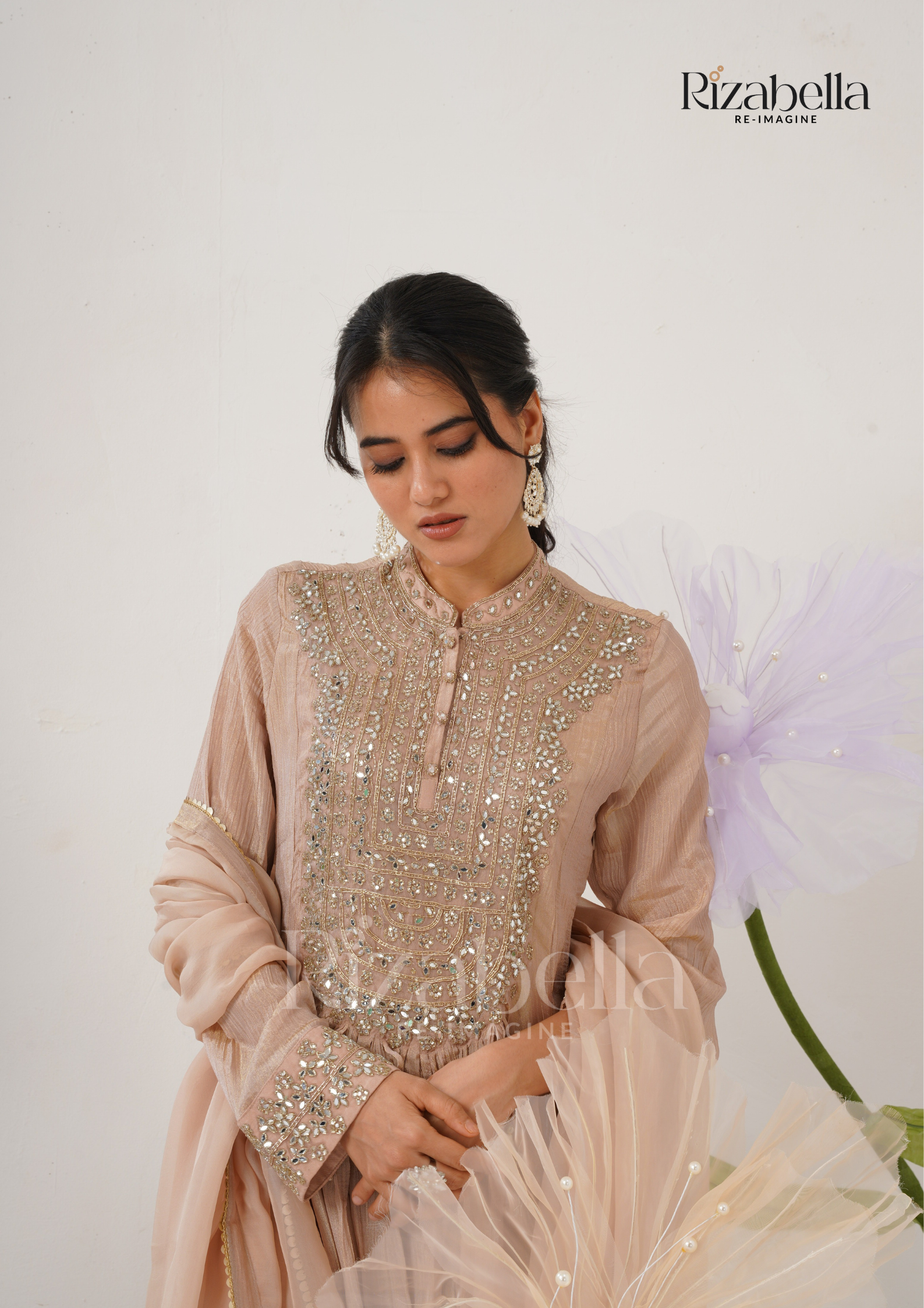 Floor-Length Anarkali with Zari Embroidery