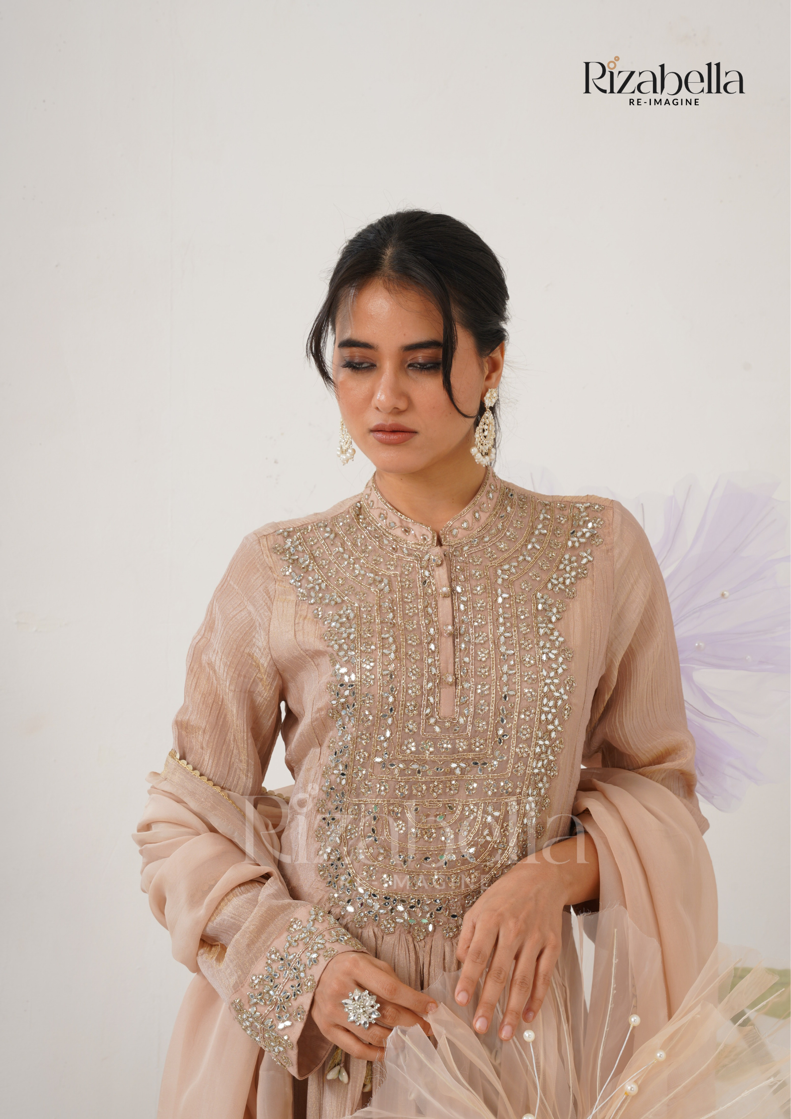 Floor-Length Anarkali with Zari Embroidery