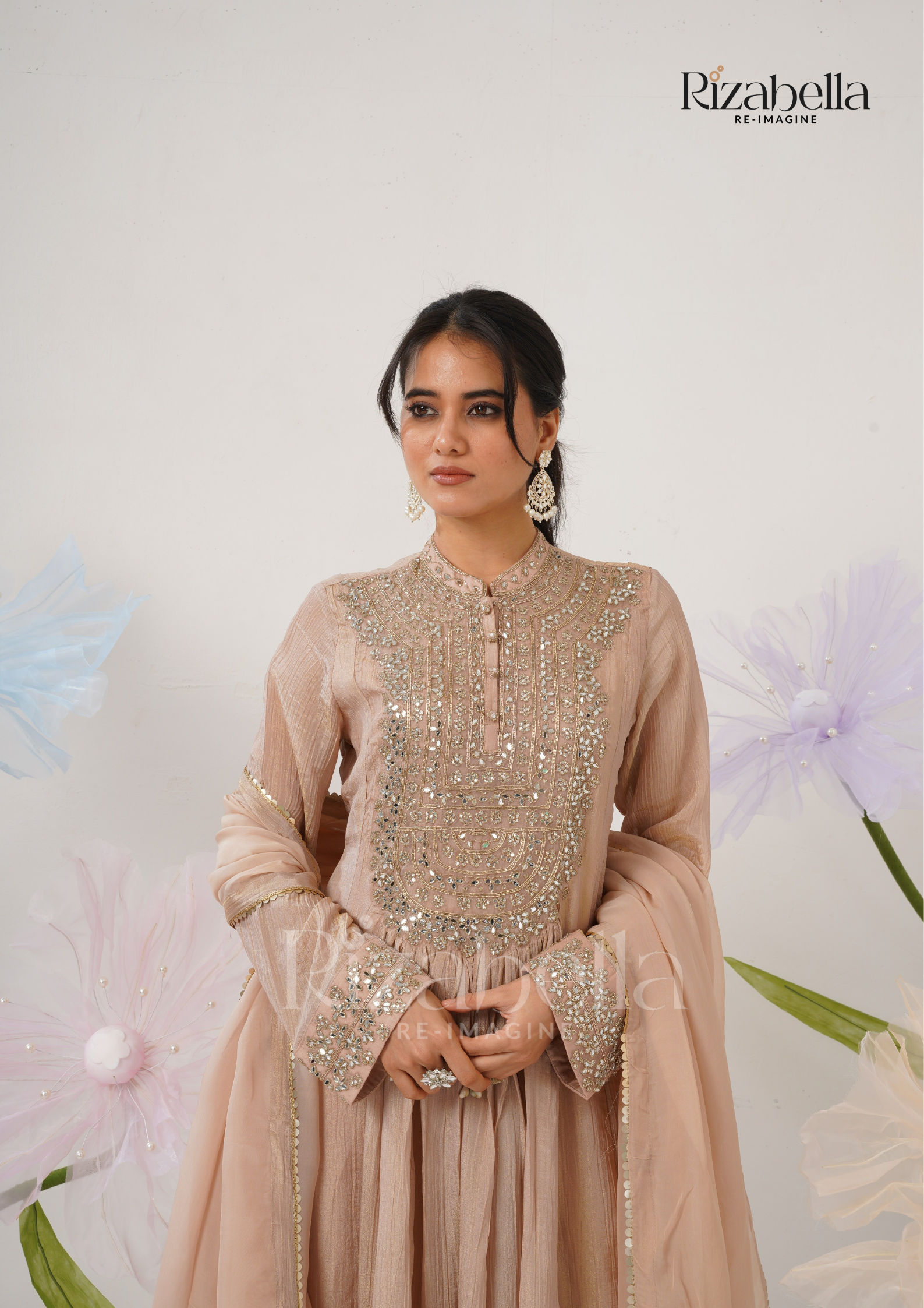 Floor-Length Anarkali with Zari Embroidery