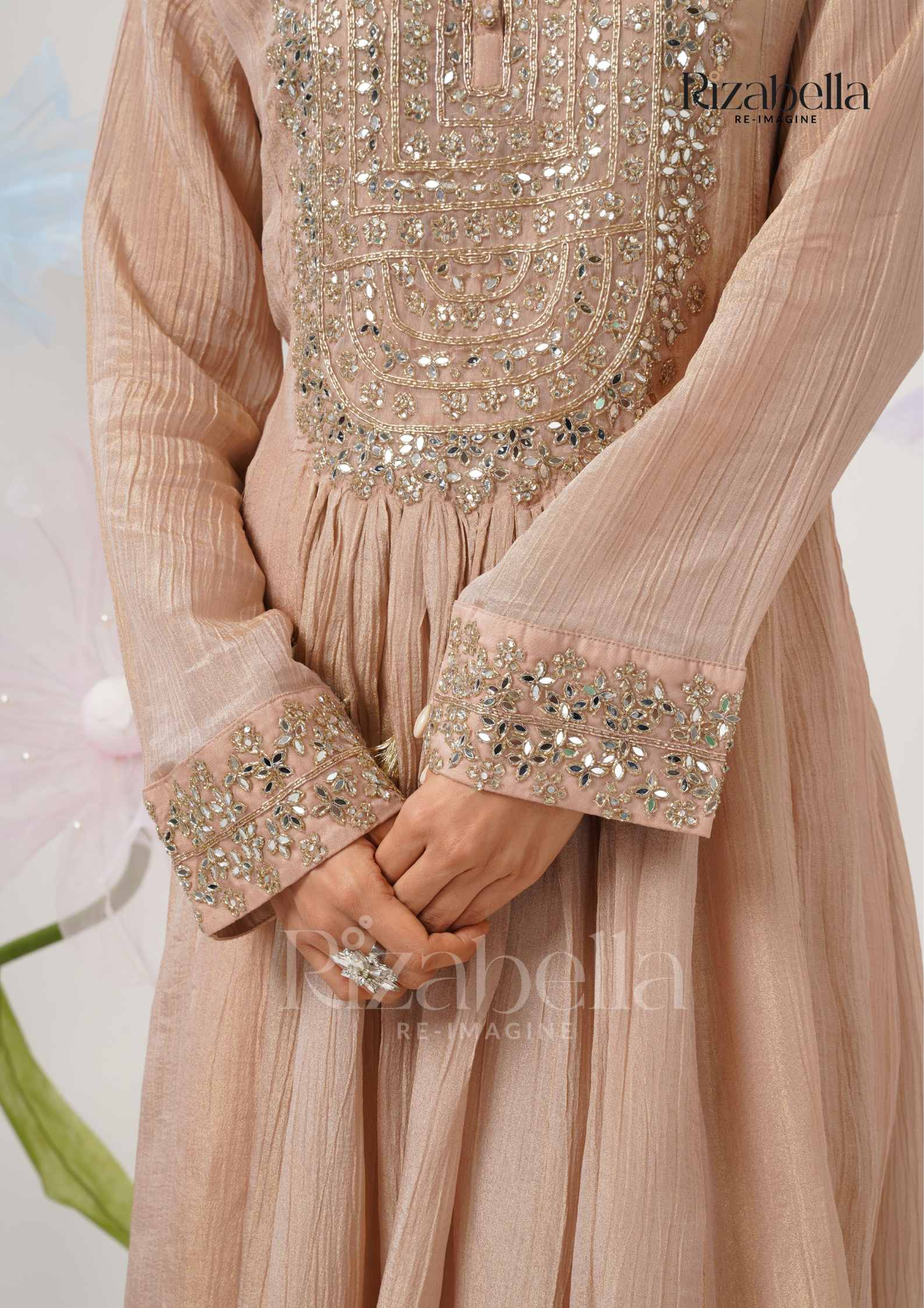 Floor-Length Anarkali with Zari Embroidery