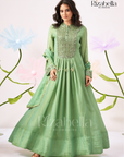 Floor-Length Anarkali with Zari Embroidery