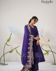 Palm Embroidered Dupatta with Anarkali Set