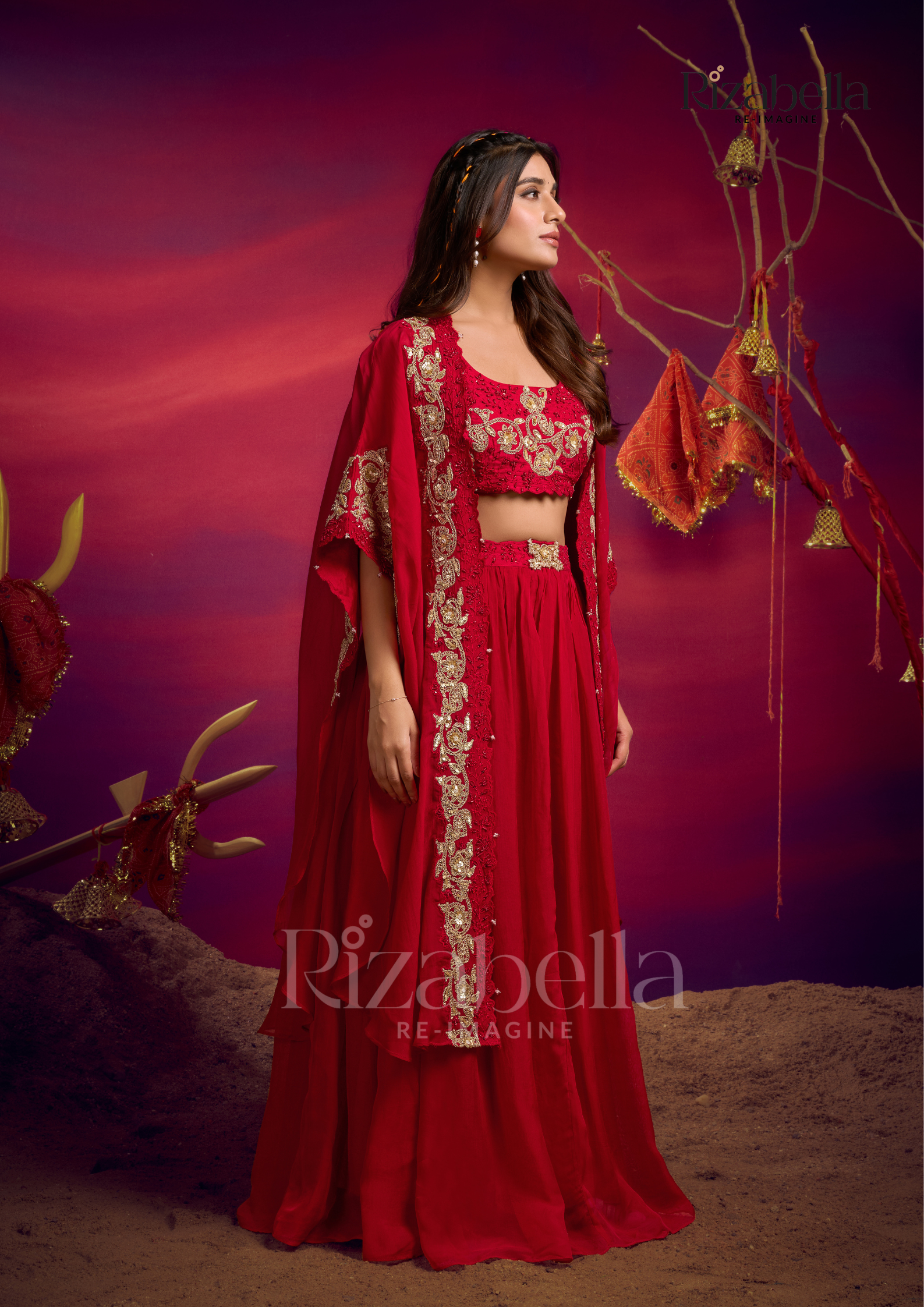 Royal zardosi 3 pc skirt ensemble