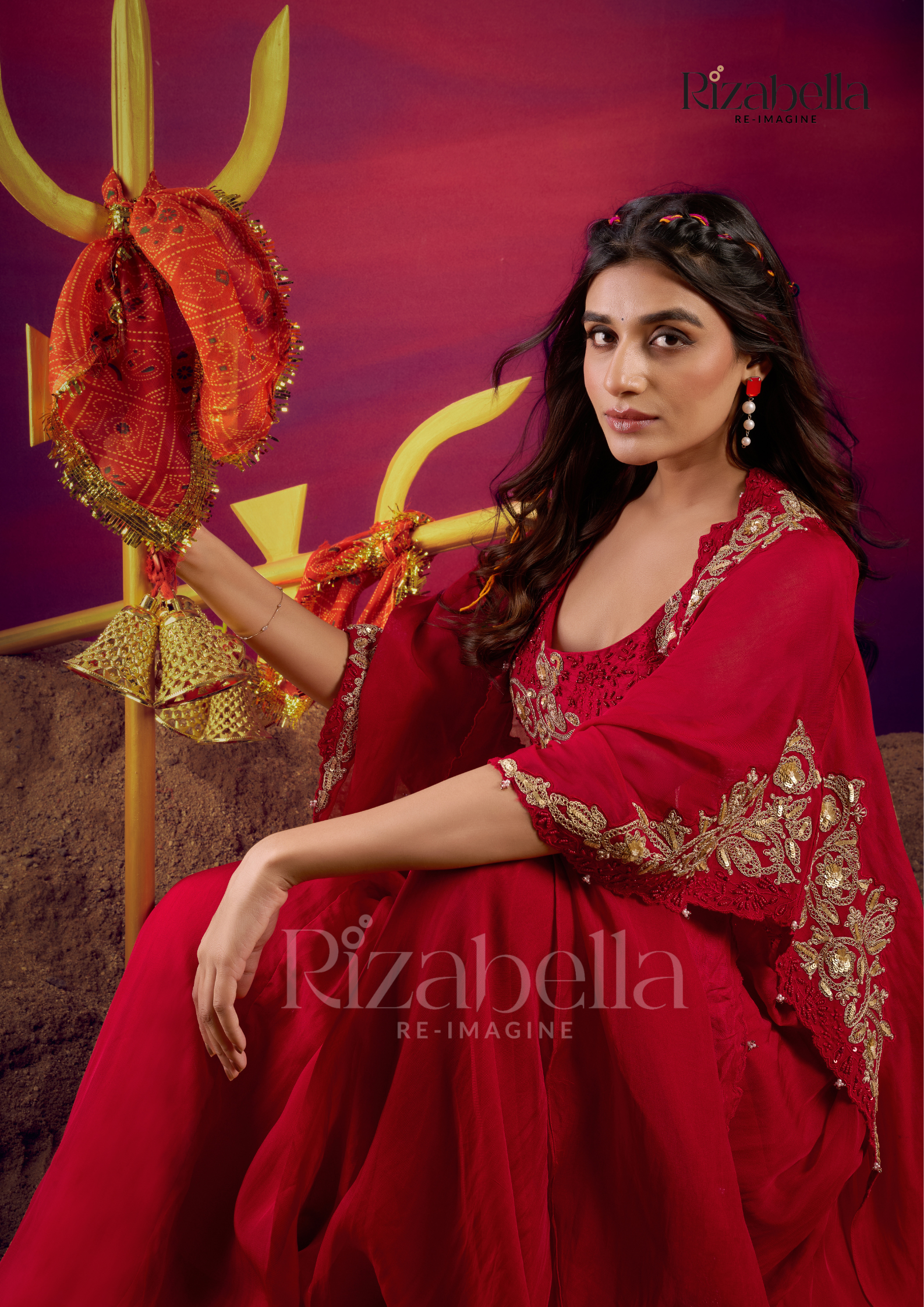 Royal zardosi 3 pc skirt ensemble