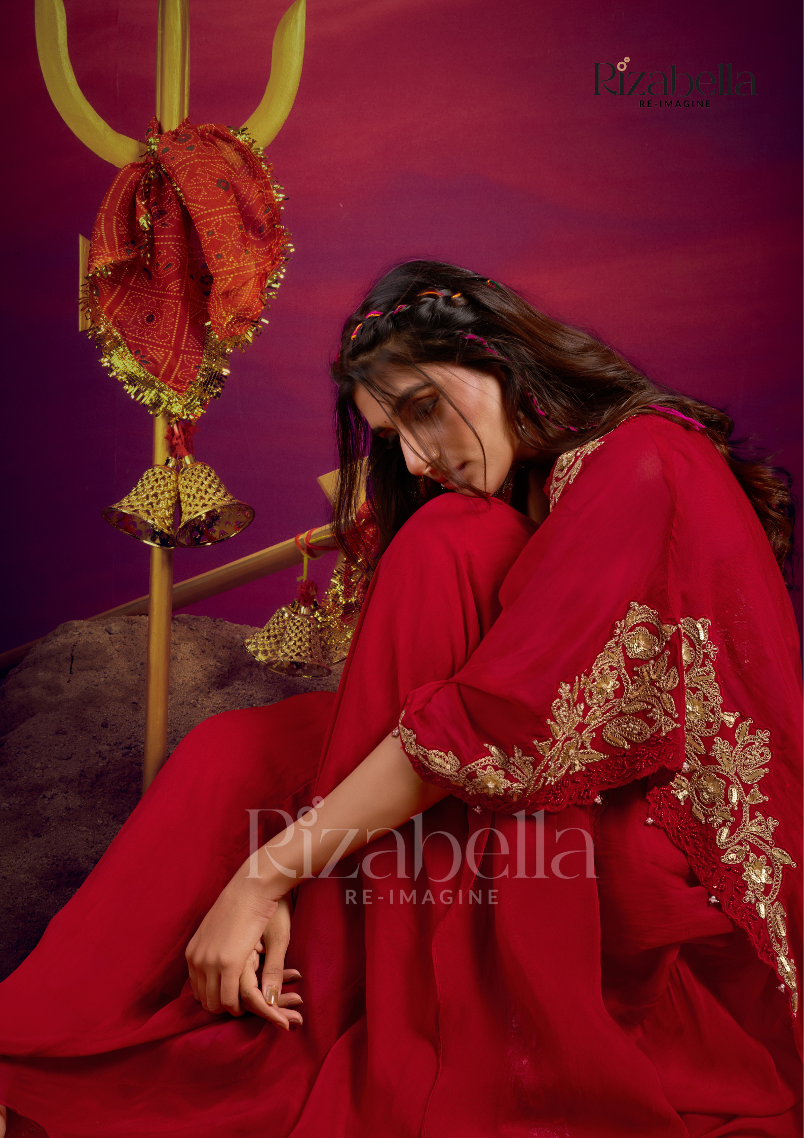 Royal zardosi 3 pc skirt ensemble