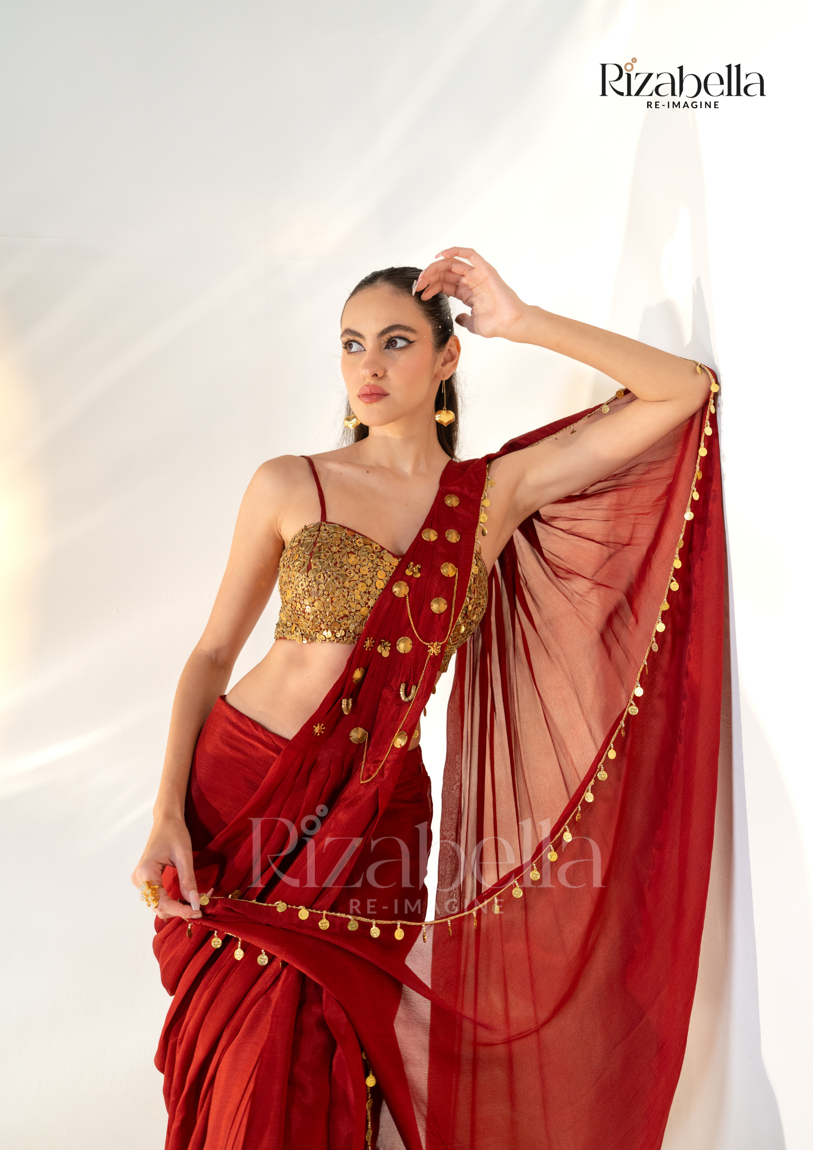 Ruby Noire Saree Set