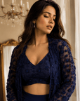 Blue flower Embroidered Lehenga Set