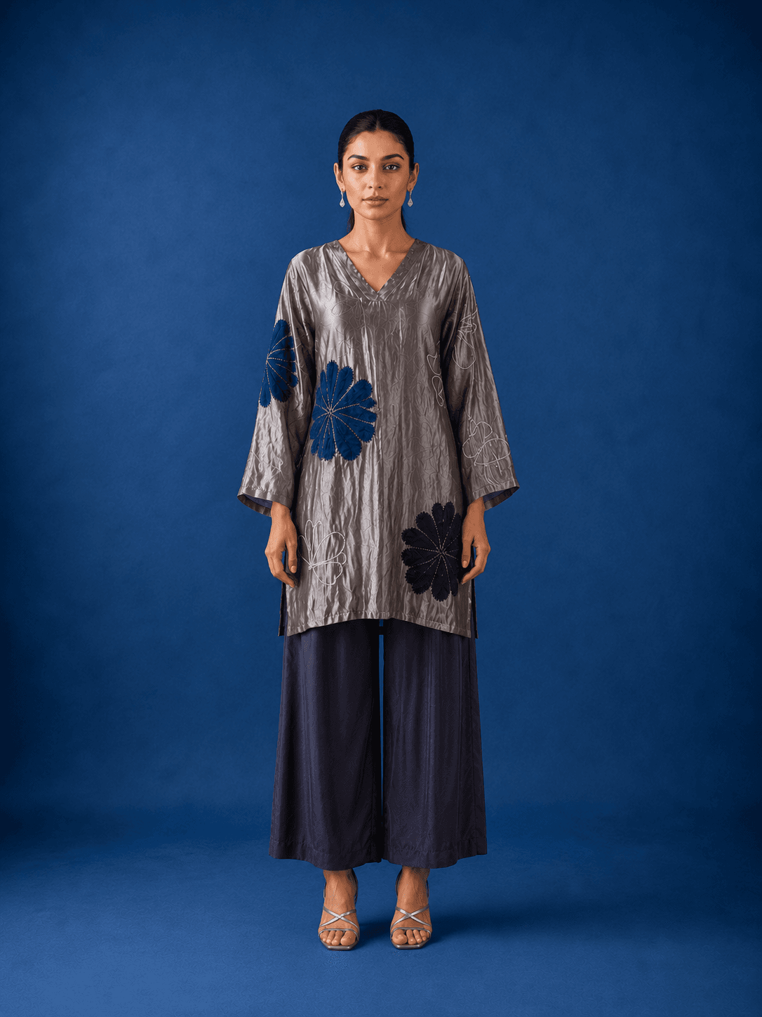 Midnight Bloom Luxe Co-Ord Set blue