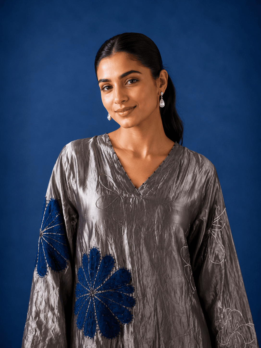 Midnight Bloom Luxe Co-Ord Set blue