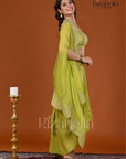 3 PCS bust, drappe skirt with heavy dupatta