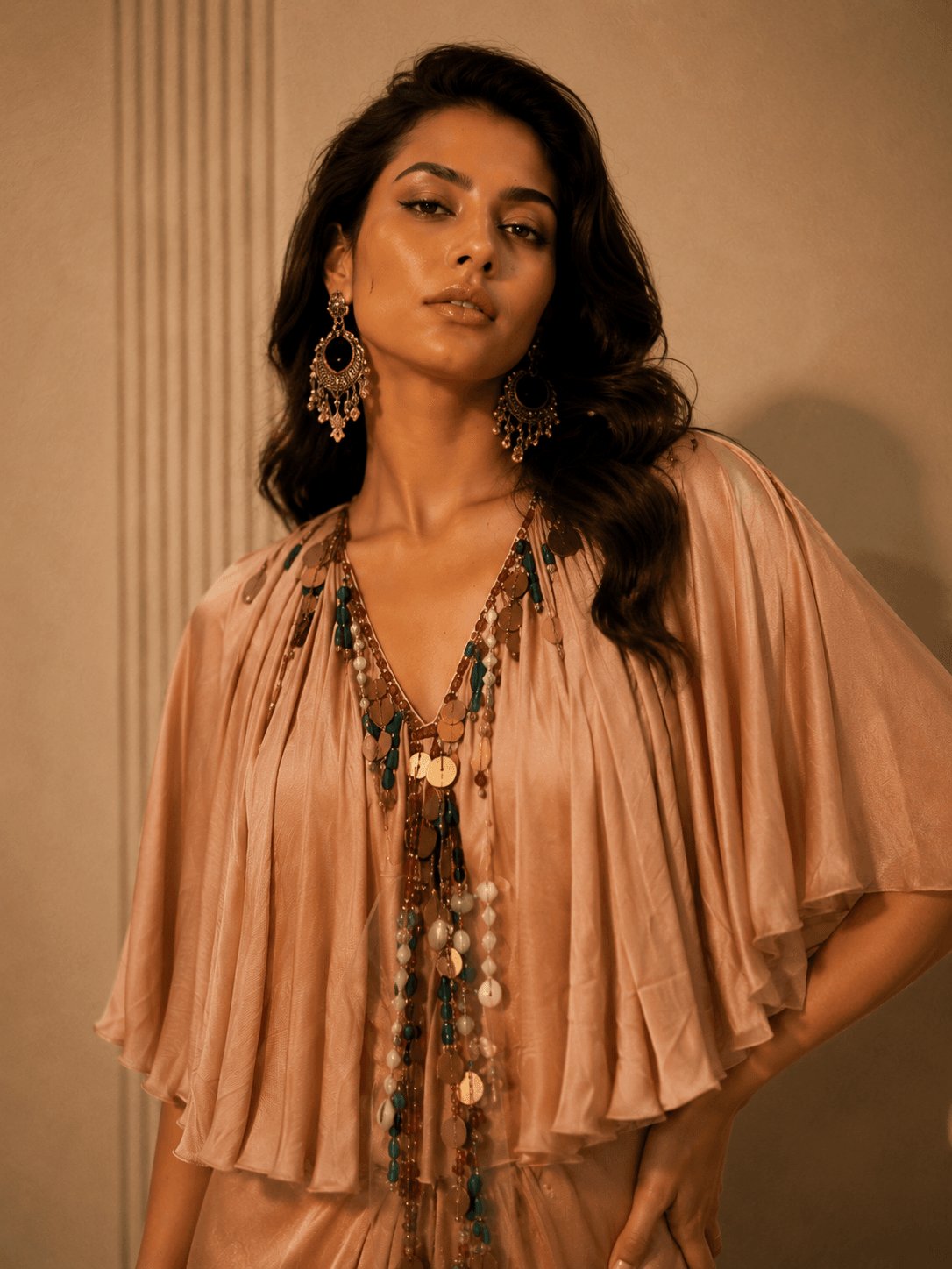 Nomad Luxe Cape Gown Brown