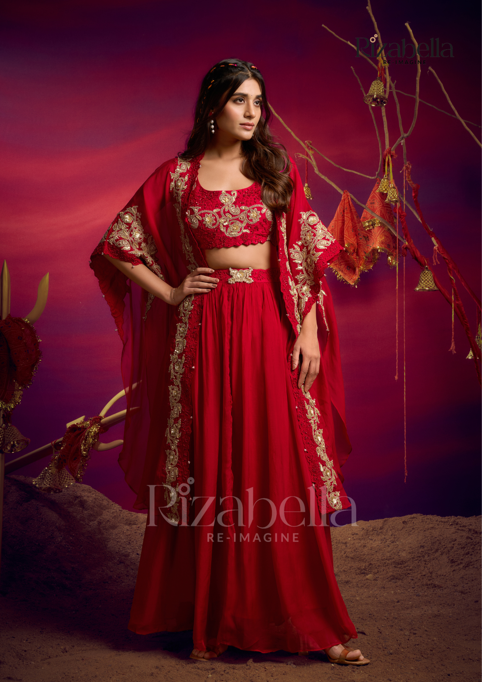 Royal zardosi 3 pc skirt ensemble