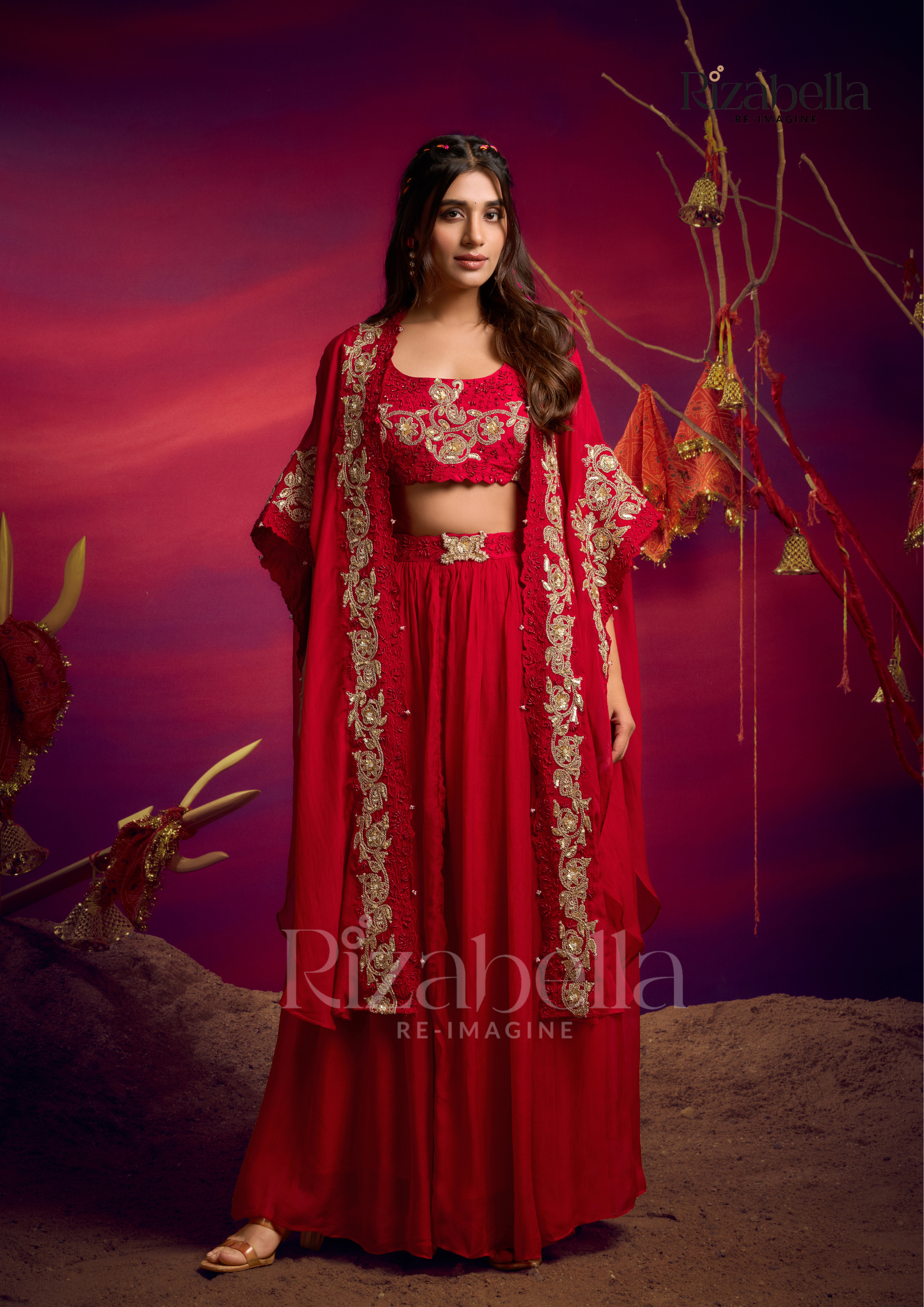 Royal zardosi 3 pc skirt ensemble