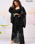 Sweetheart Drape Set with Floral Kimono