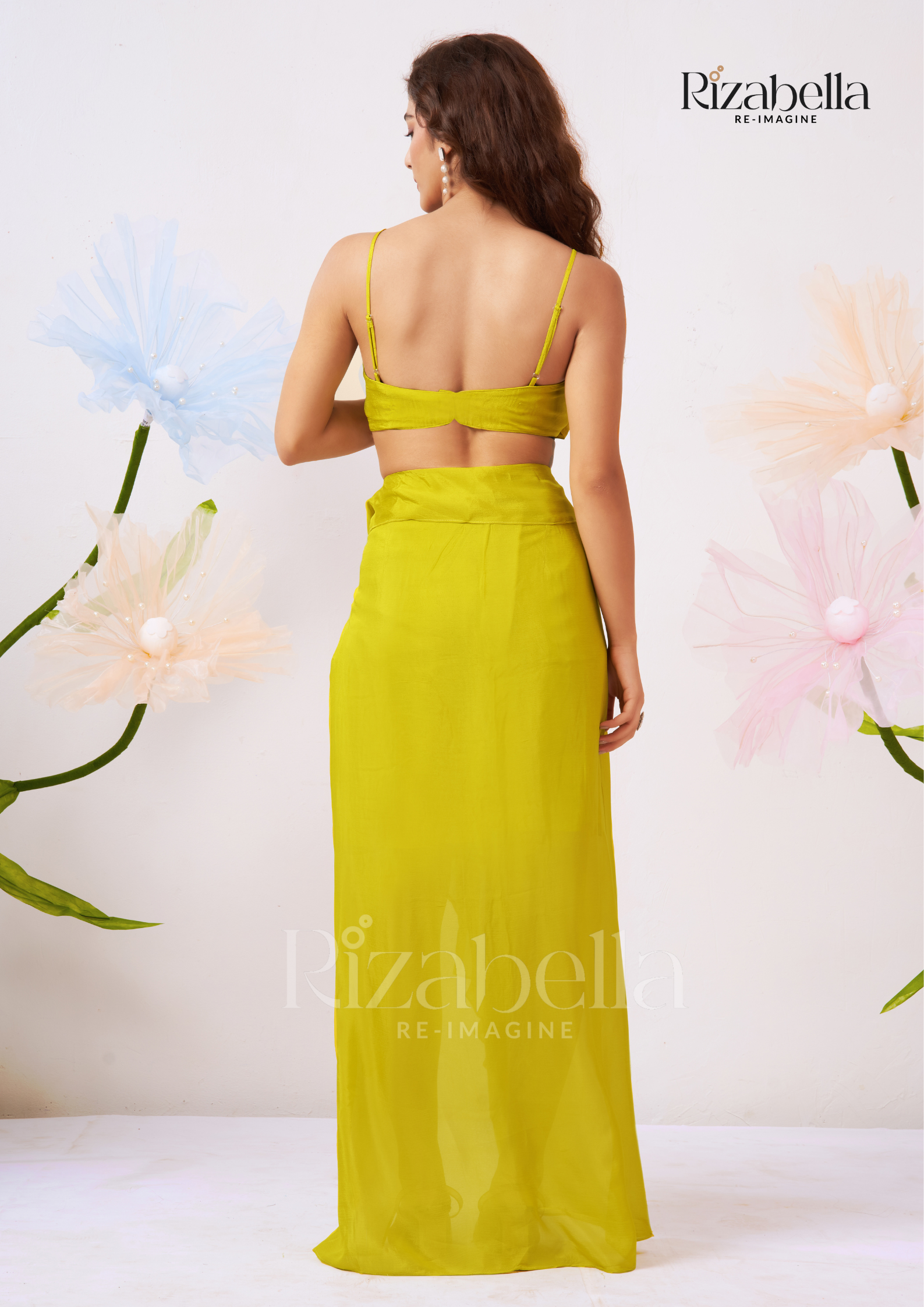 Sweetheart Drape Set with Floral Kimono