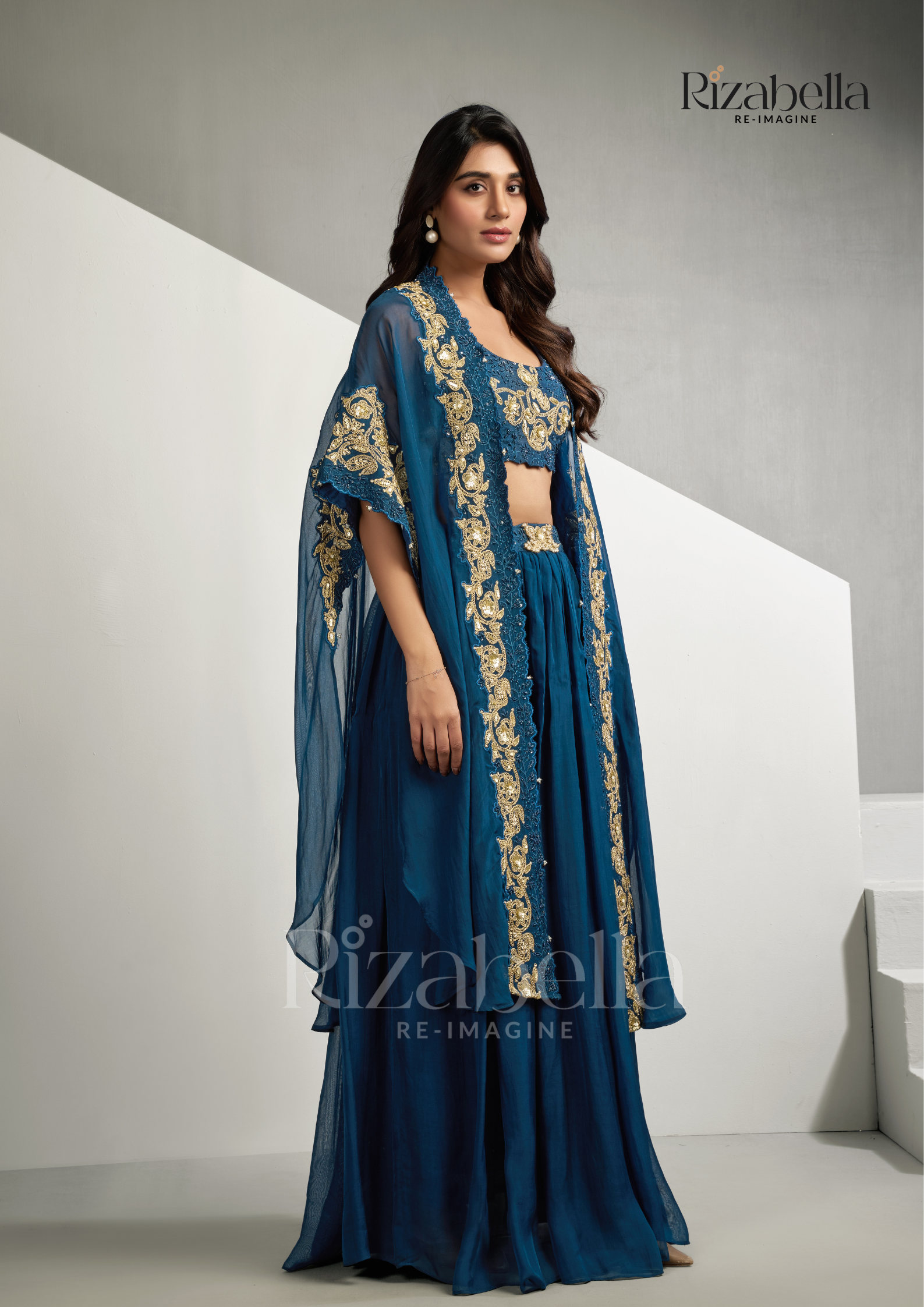 Royal zardosi 3 pc skirt ensemble
