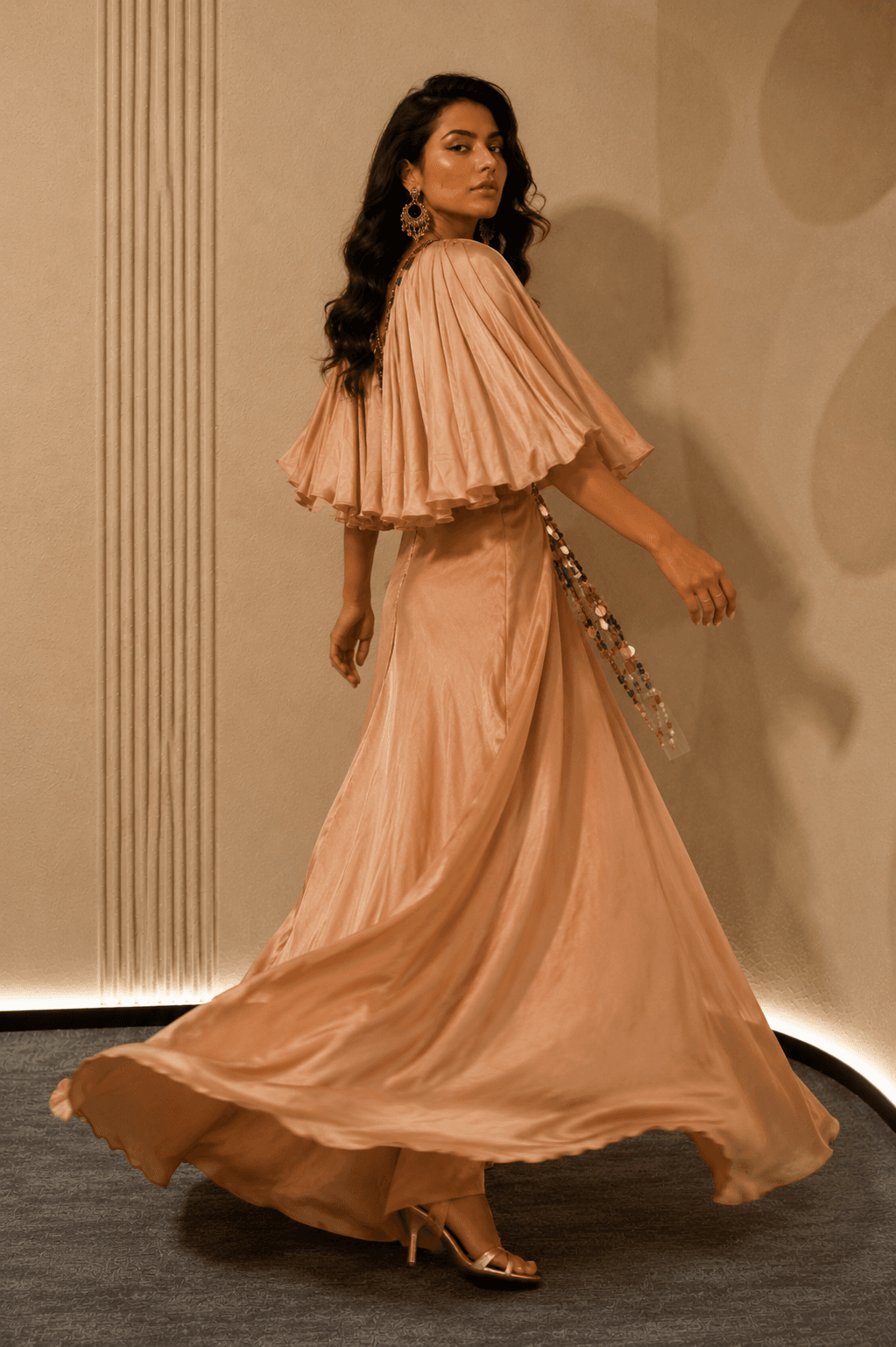 Nomad Luxe Cape Gown Brown