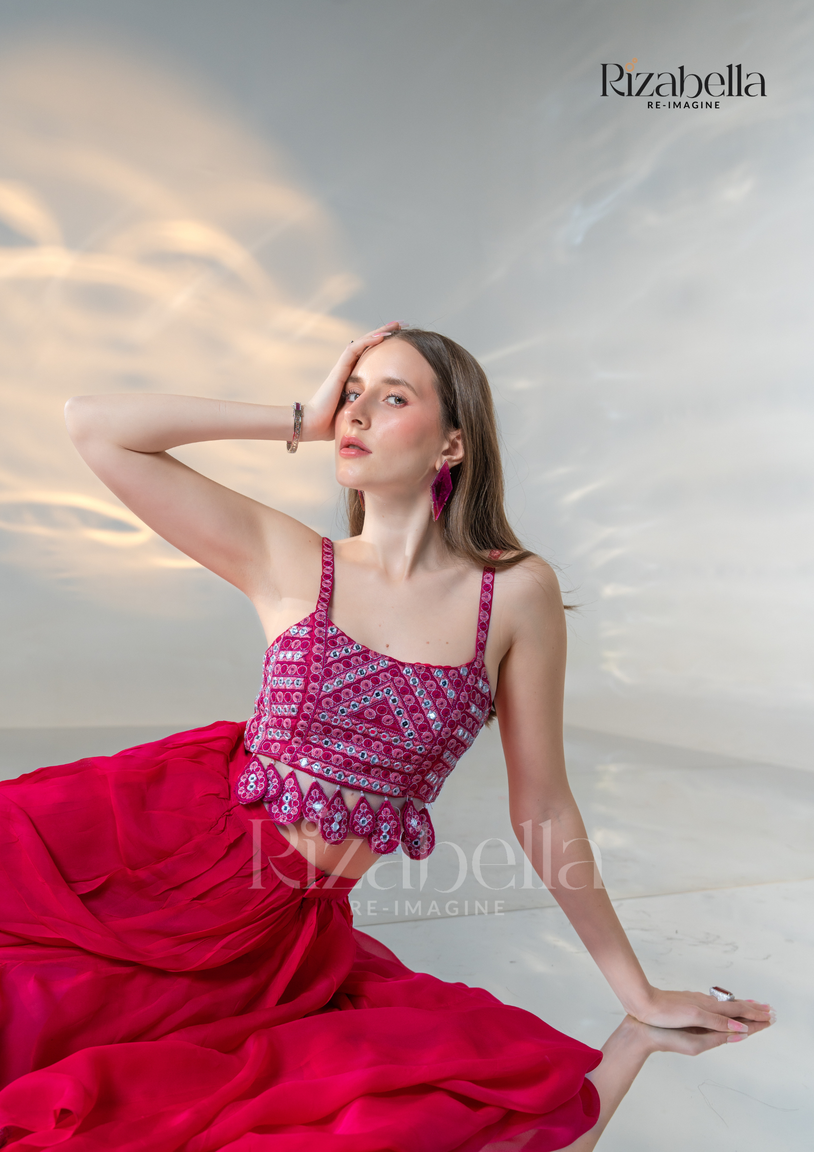 Hot Pink Aura Draped Ensemble