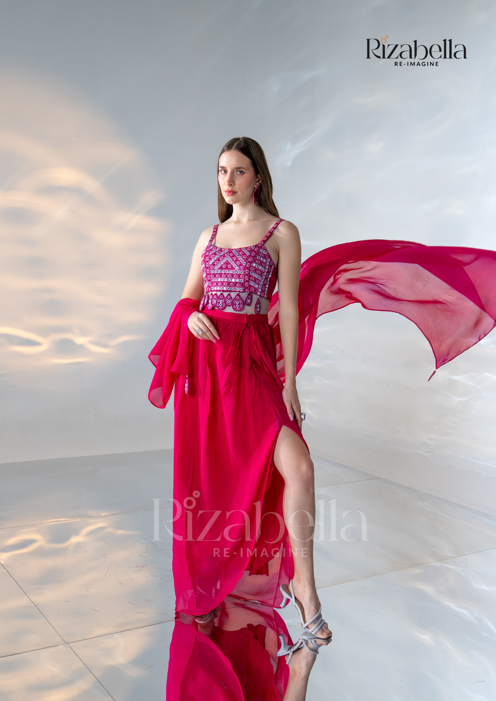 Hot Pink Aura Draped Ensemble