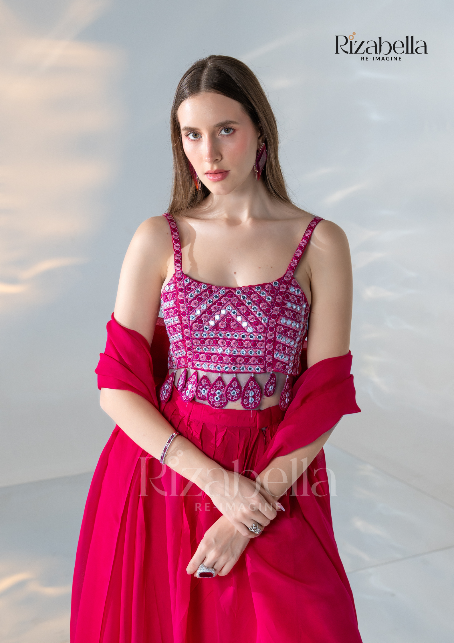 Hot Pink Aura Draped Ensemble