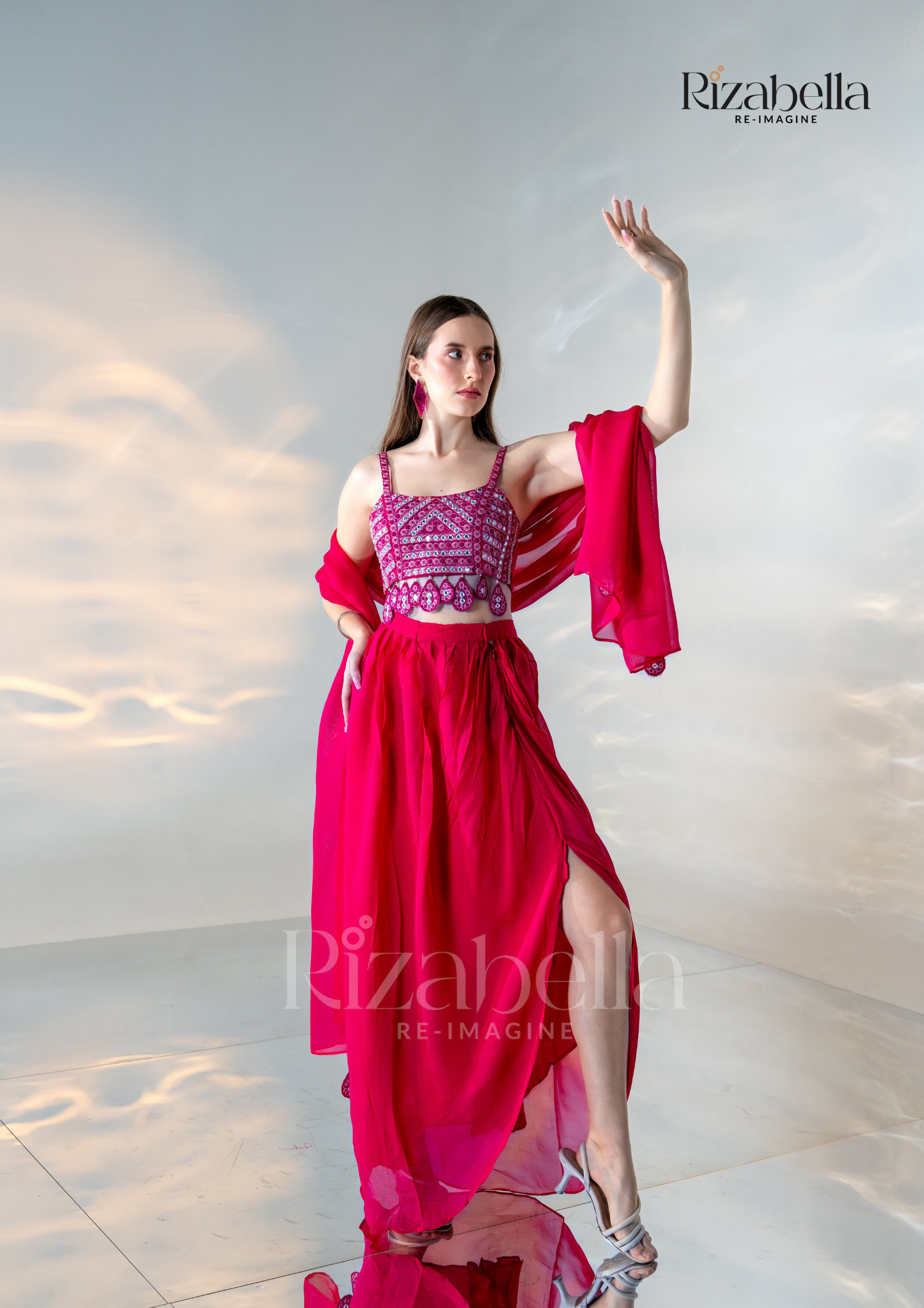 Hot Pink Aura Draped Ensemble