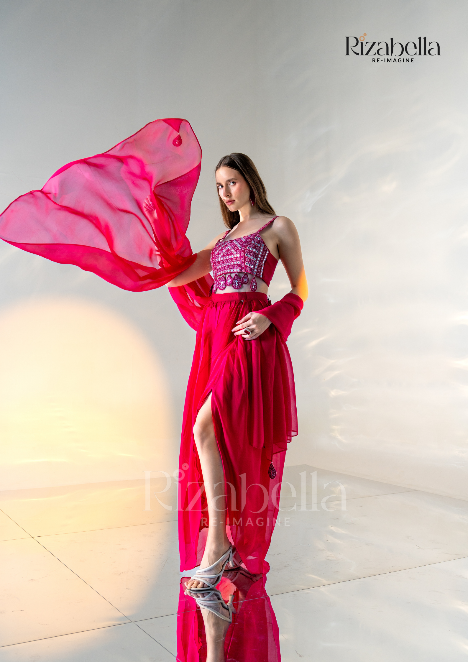 Hot Pink Aura Draped Ensemble