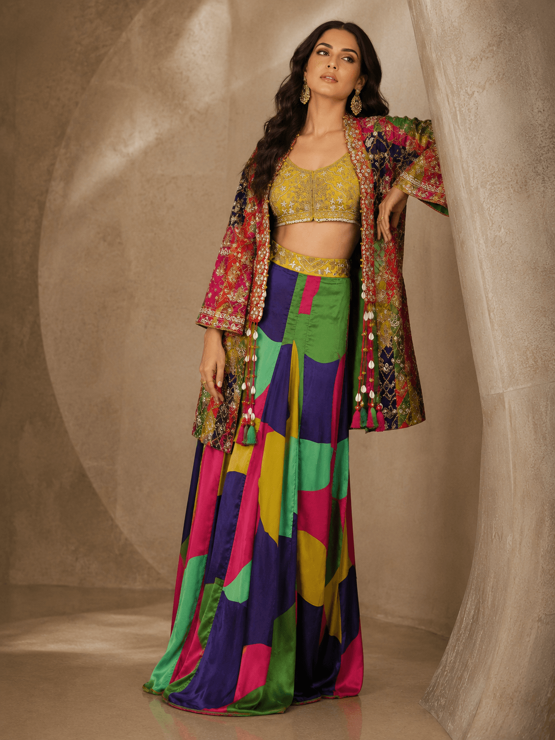 Rizabella Noor Luxe Co-Ord WITH Jacket Set Green