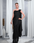 Shaam Black Ready-to-Wear Draped Saree with Embellished Blouse