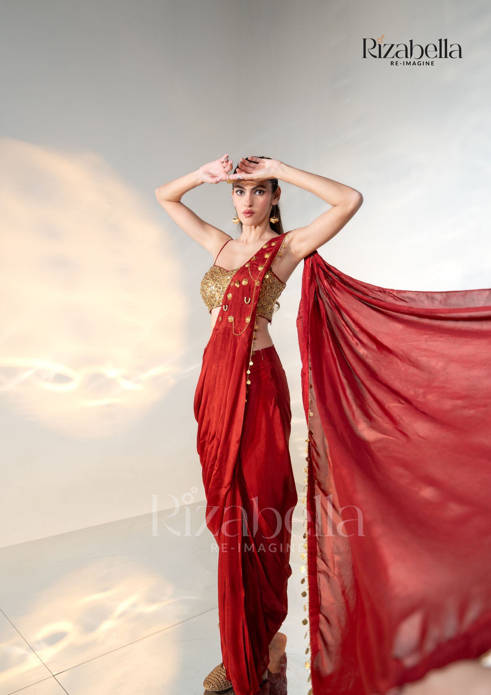 Ruby Noire Saree Set