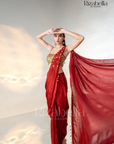 Ruby Noire Saree Set