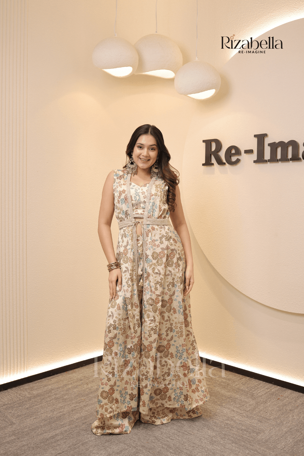 Belted Indo-Western Cape Set