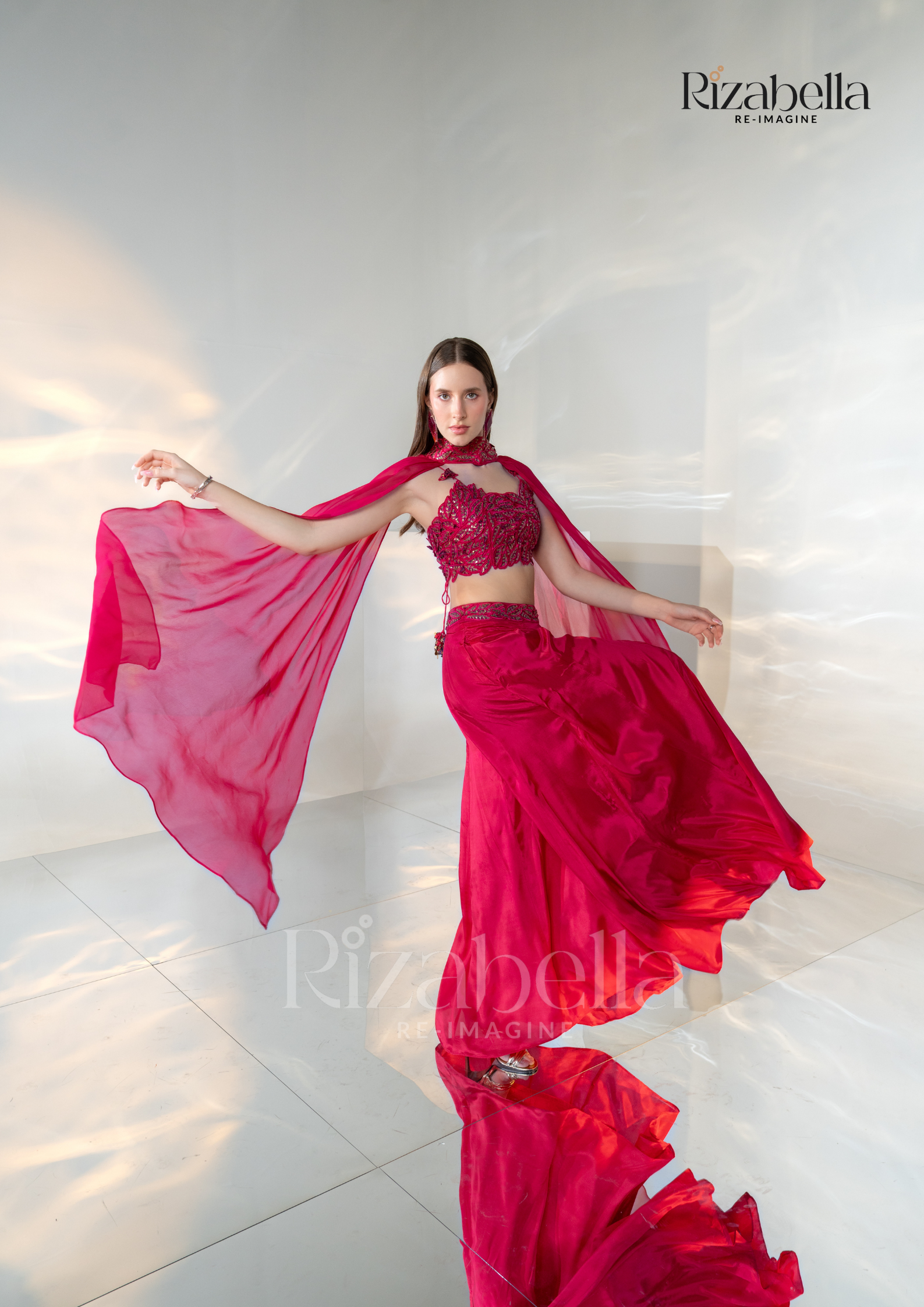 Regal Iris 3 PCS cape style with leaf work