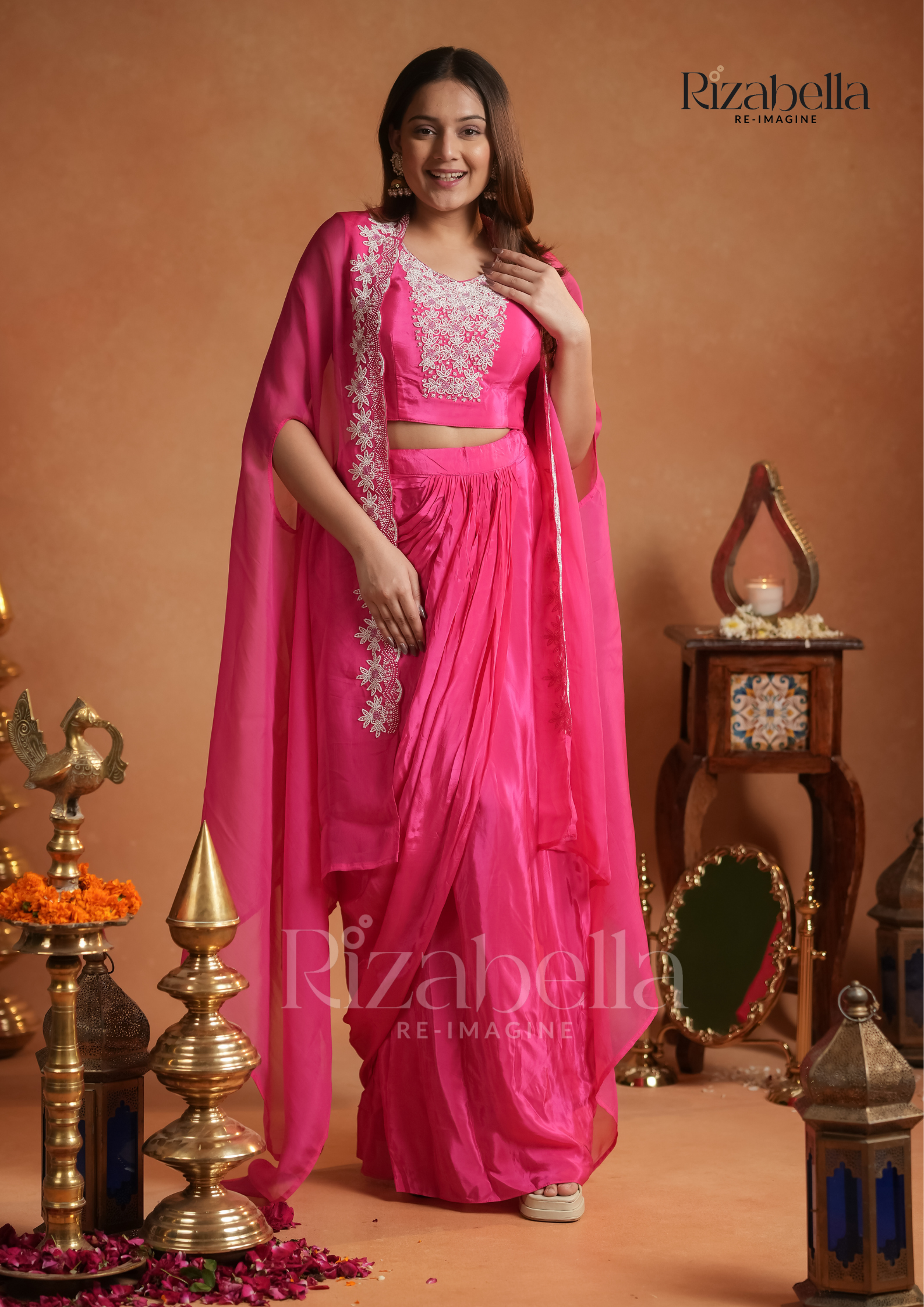 3 PCS dhoti style drape skirt