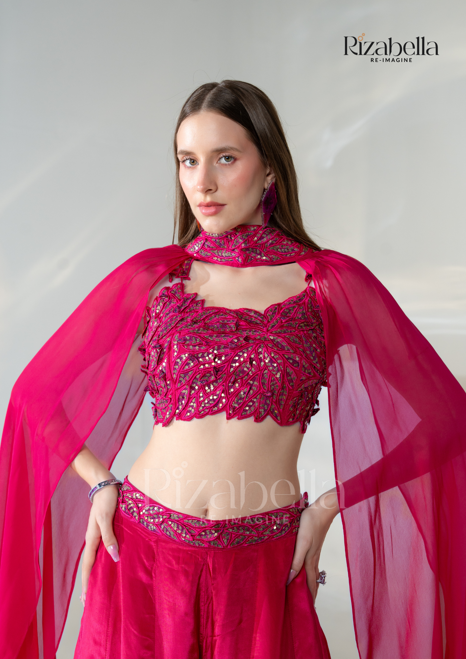 Regal Iris 3 PCS cape style with leaf work