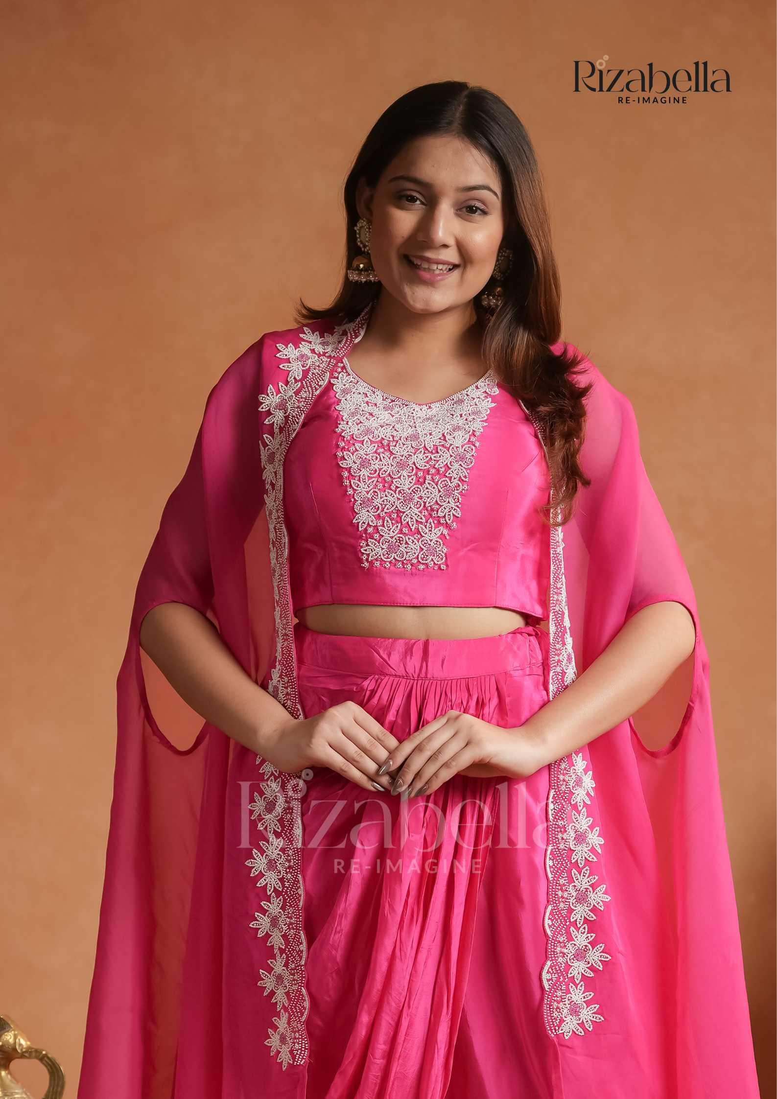 3 PCS dhoti style drape skirt