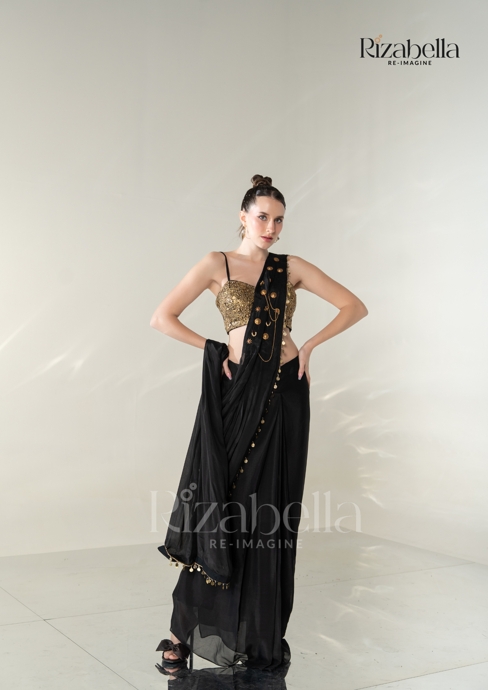 Ruby Noire Saree Set